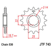 JT Звезда цепного привода JTF743.15RB