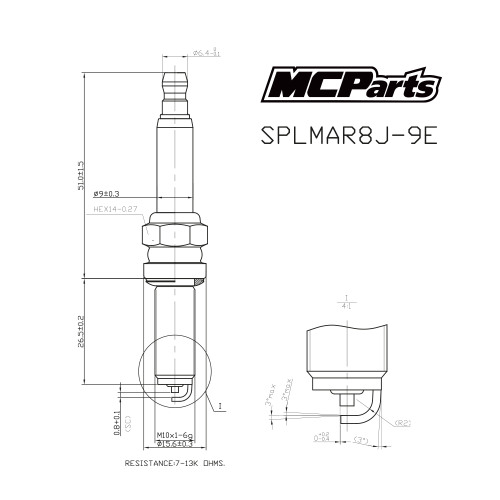MCP Свеча зажигания аналог LMAR8J-9E