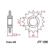 JT Звезда цепного привода JTF1298.17