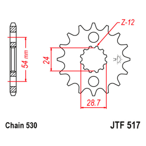 JT Звезда цепного привода JTF517.17