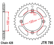JT Звезда цепного привода JTR798.52