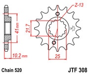 JT Звезда цепного привода JTF308.15