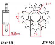 JT Звезда цепного привода JTF704.15RB
