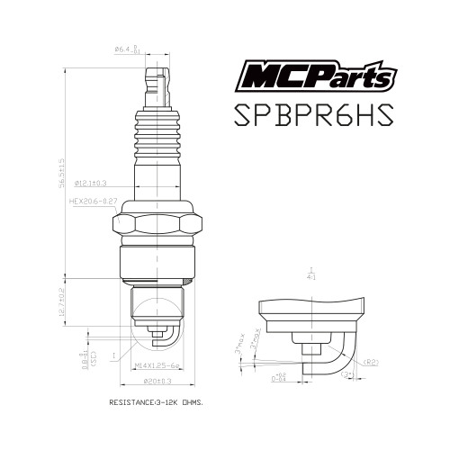 MCP Свеча зажигания аналог BPR6HS 