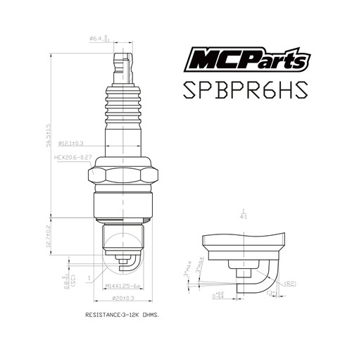 MCP Свеча зажигания аналог BPR6HS 