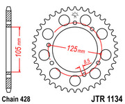 JT Звезда цепного привода JTR1134.54