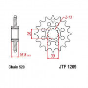 JT Звезда цепного привода JTF1269.14