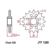 JT Звезда цепного привода JTF1269.14