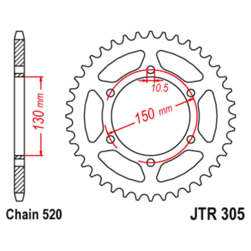 JT Звезда цепного привода JTR305.46ZBK
