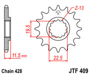JT Звезда цепного привода JTF409.14