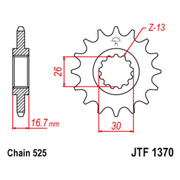 JT Звезда цепного привода JTF1370.15RB