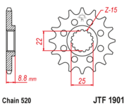 JT Звезда цепного привода JTF1901.13