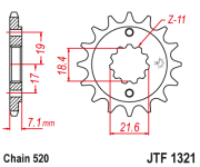 JT Звезда цепного привода JTF1321.13