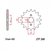 JT Звезда цепного привода JTF249.14